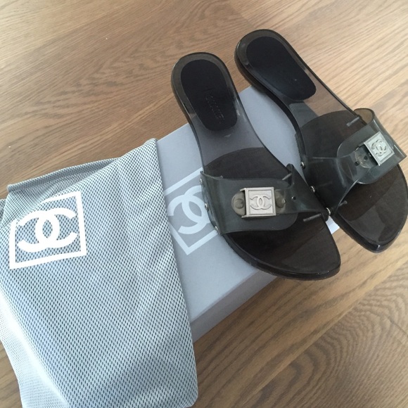 Clear black mules