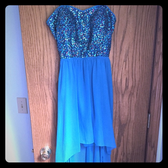 Blue High Low Dress