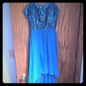 Blue High Low Dress