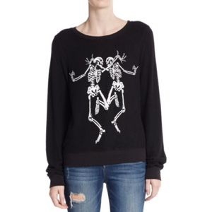Wildfox Skeleton Dance Baggy Beach Jumper