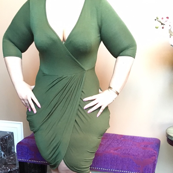Olive Wrap Dress