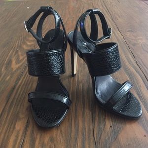 Topshop Rita Black Strappy Heels size 8