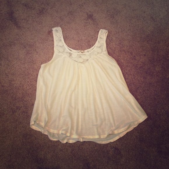 White tank top with lace on top
