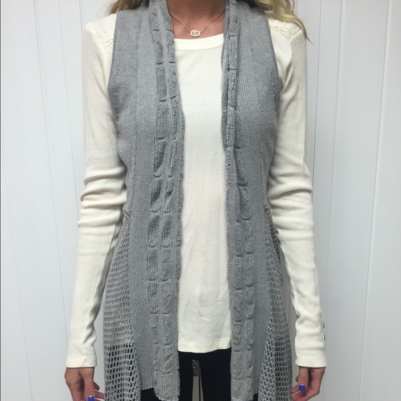 Gray stitch layer vest
