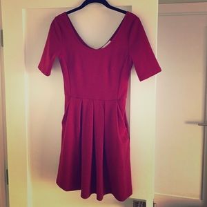 Red dress with pockets