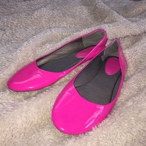Hot pink flats