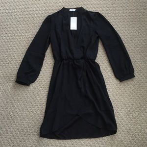 Tobi Black Surplice Dress