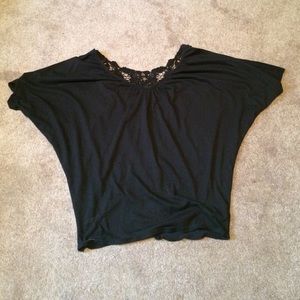 black lace back shirt