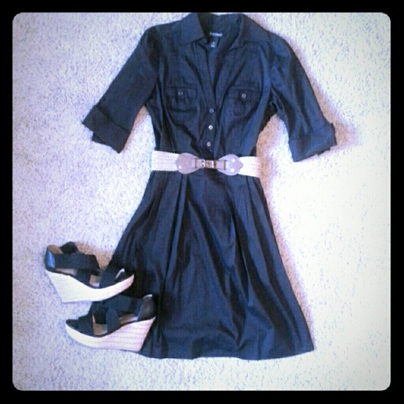 WHBM Black Safari Dress