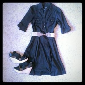 WHBM Black Safari Dress