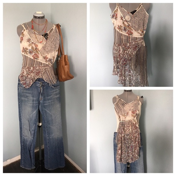 BCBG MaxAzria Silk Wraparound Spaghetti Strap Top