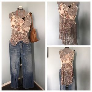 BCBG MaxAzria Silk Wraparound Spaghetti Strap Top