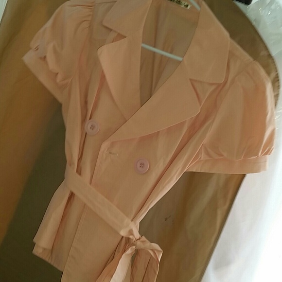 Retro Peach Wrap Top