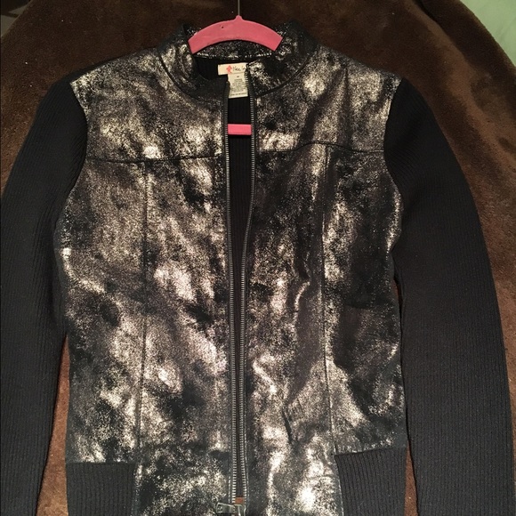 Jacket leather faux black size M