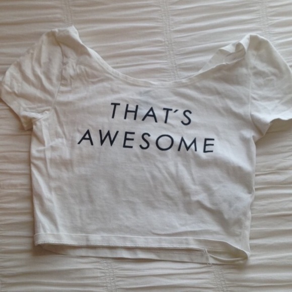 "That's awesome" graphic cropped top
