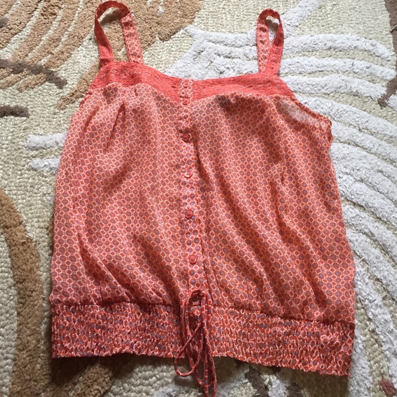 Sheer orange and blue summer tank