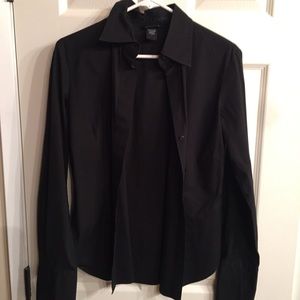 Moda international long slv button up shirt large