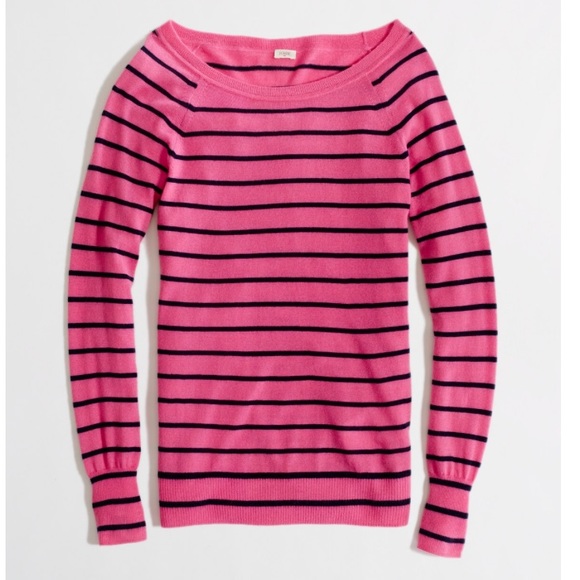 {J. Crew} Summerweight Striped Cashmere Sweater