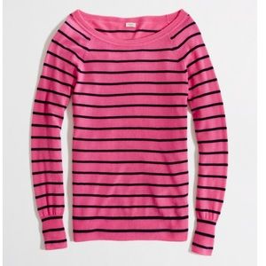 {J. Crew} Summerweight Striped Cashmere Sweater