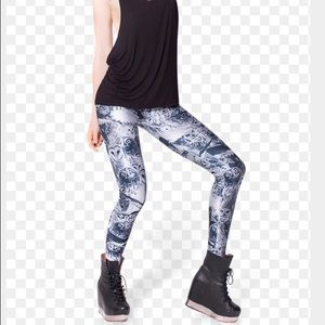 Blackmilk Owls Black & White Leggings