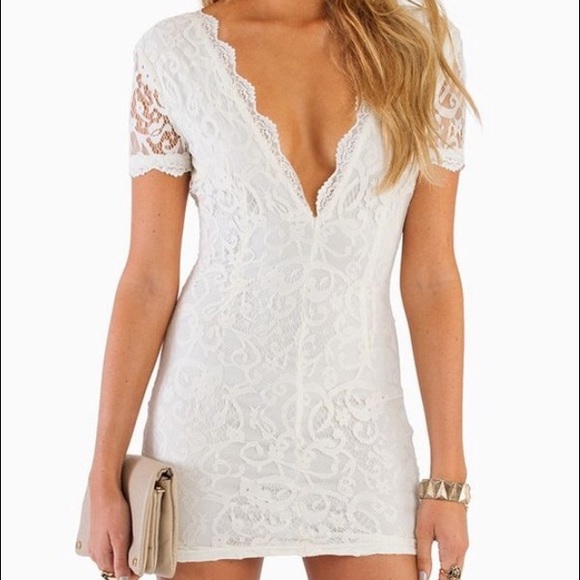 Tobi white lace dress