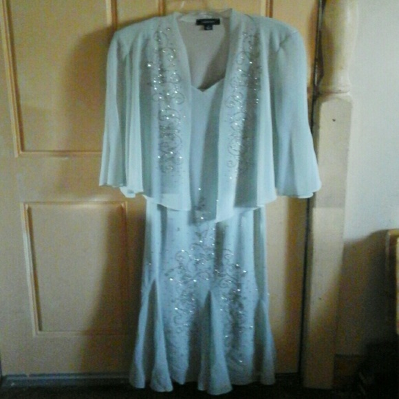 Sequined Mint green formal dress