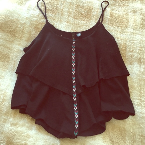 Tilly's Black Layered Tank Top