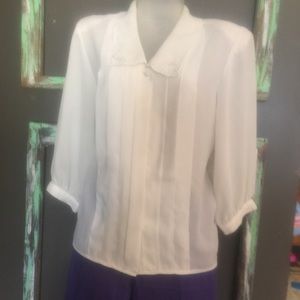 Boutiques Cream sheer blouse
