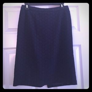 Nine West Navy Eyelet Skirt