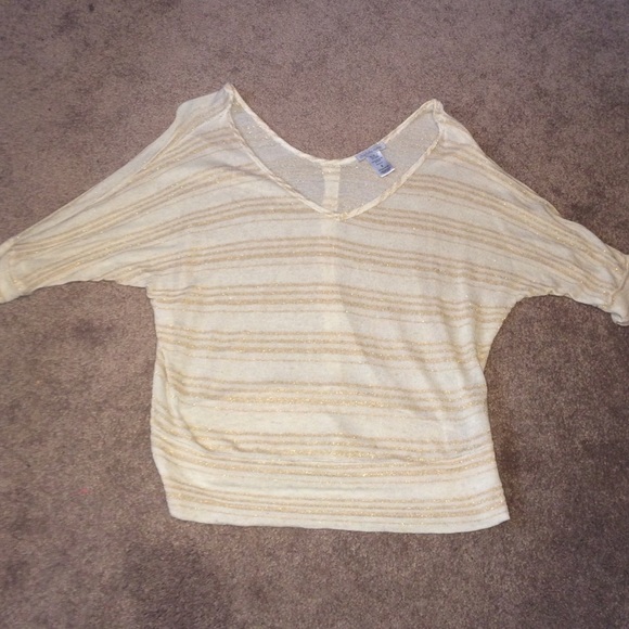 gold and tan sparkly shirt