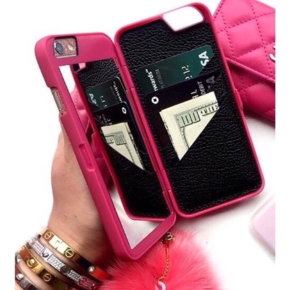 Brandy Melville Accessories - ❤️SALE❤️ pink mirror wallet iPhone 6/6s phone case