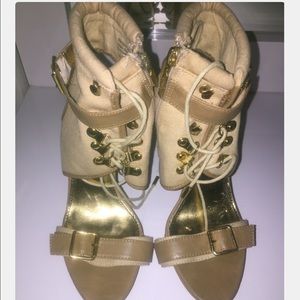 Tan heel sandals