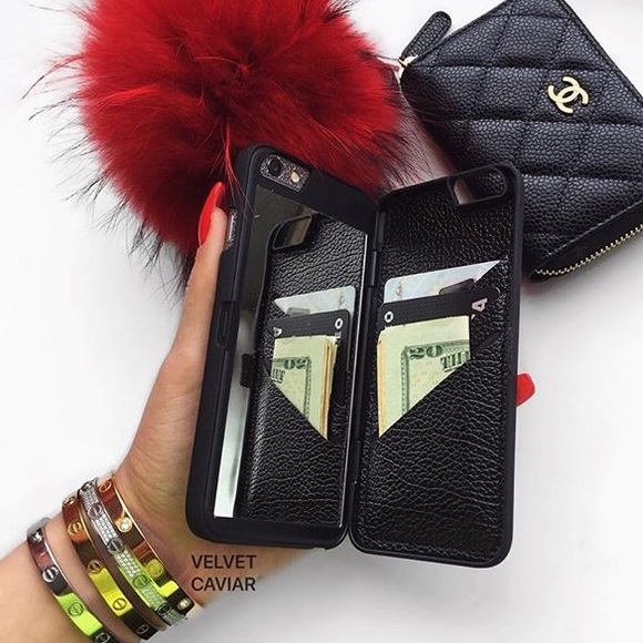 Brandy Melville Accessories - black mirror wallet iPhone 6/6s phone case