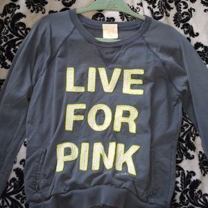 VS pink distressed pullover