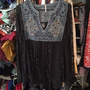 Free people Lace Long Sleeve