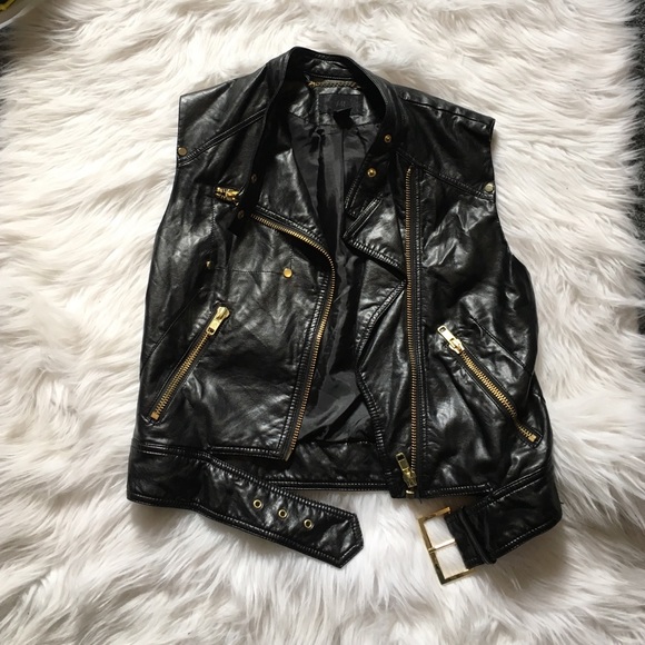 Faux Leather H&M biker vest