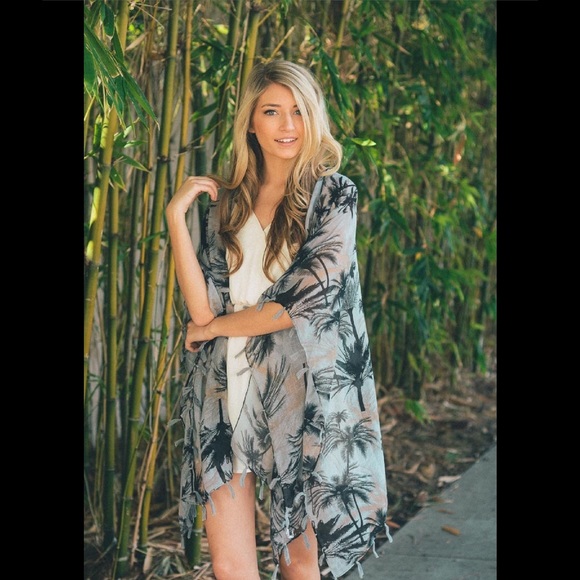 Palm Tree Print Kimono