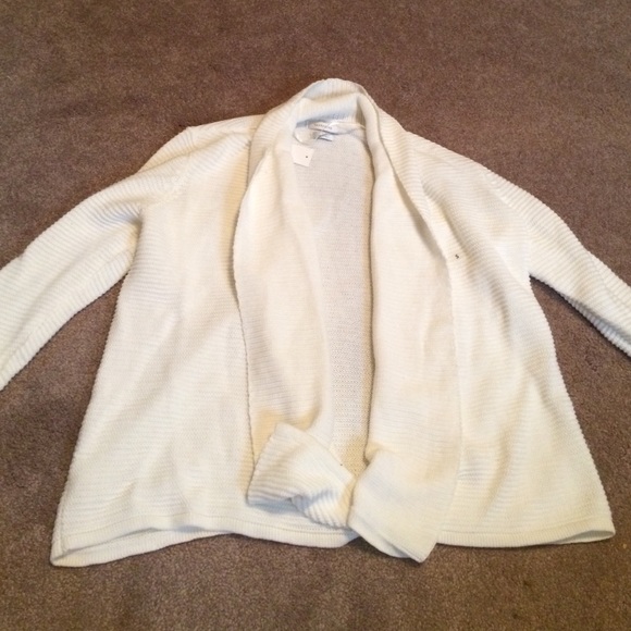cream cardigan