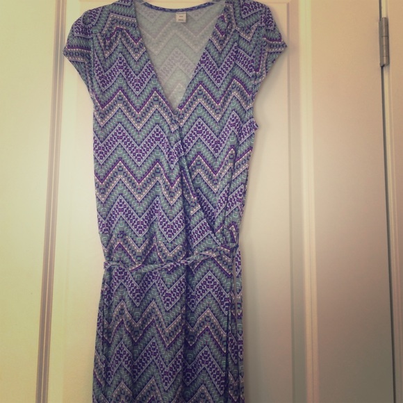 Geometric-Print Wrap Dress