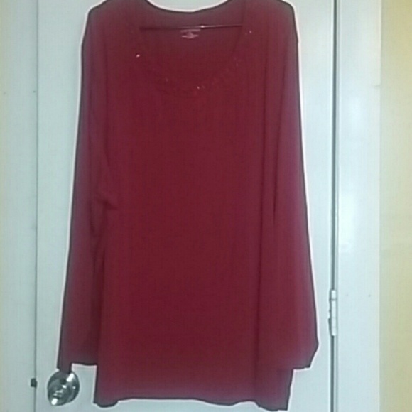 Red long sleeve top