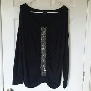 Peel a boo shoulder top