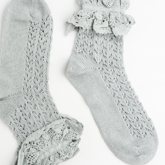 Cute Socks with Crochet Detail and Ruffle