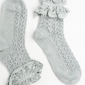 Cute Socks with Crochet Detail and Ruffle