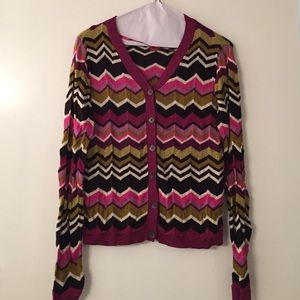 Missoni chevron print multi color cardigan