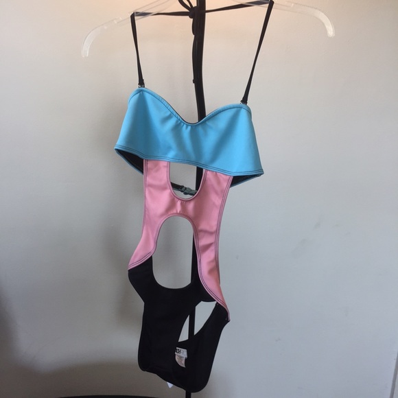 BEACH RIOT color block monokini swimsuit SZ L new - Picture 2 of 4