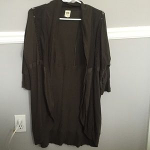 Anthropologie long green cardigan