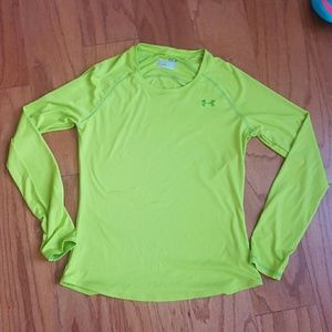 Under Armour L/S Lime Green Dry Fit Shirt