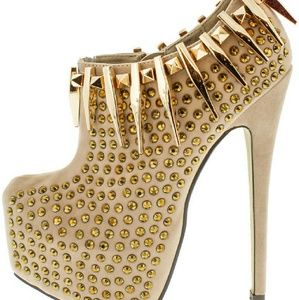 Nude Spiky Bootie