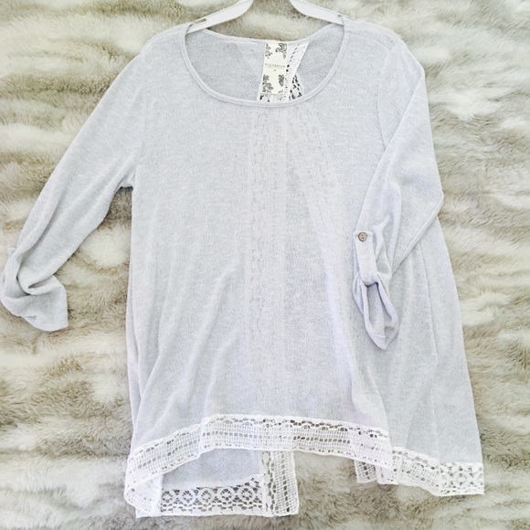 Blu Pepper Sweaters - Sheer Crochet Sweater ❤️