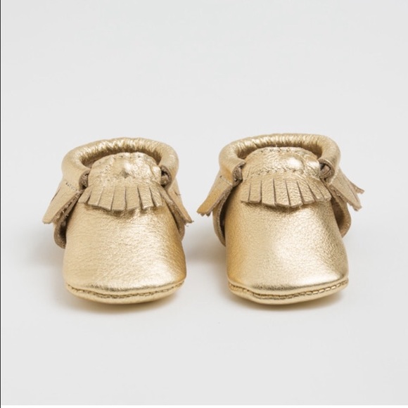 Gold baby moccasins 6-12mons